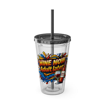 WINE NOW Adult later Clear Insulated Cup