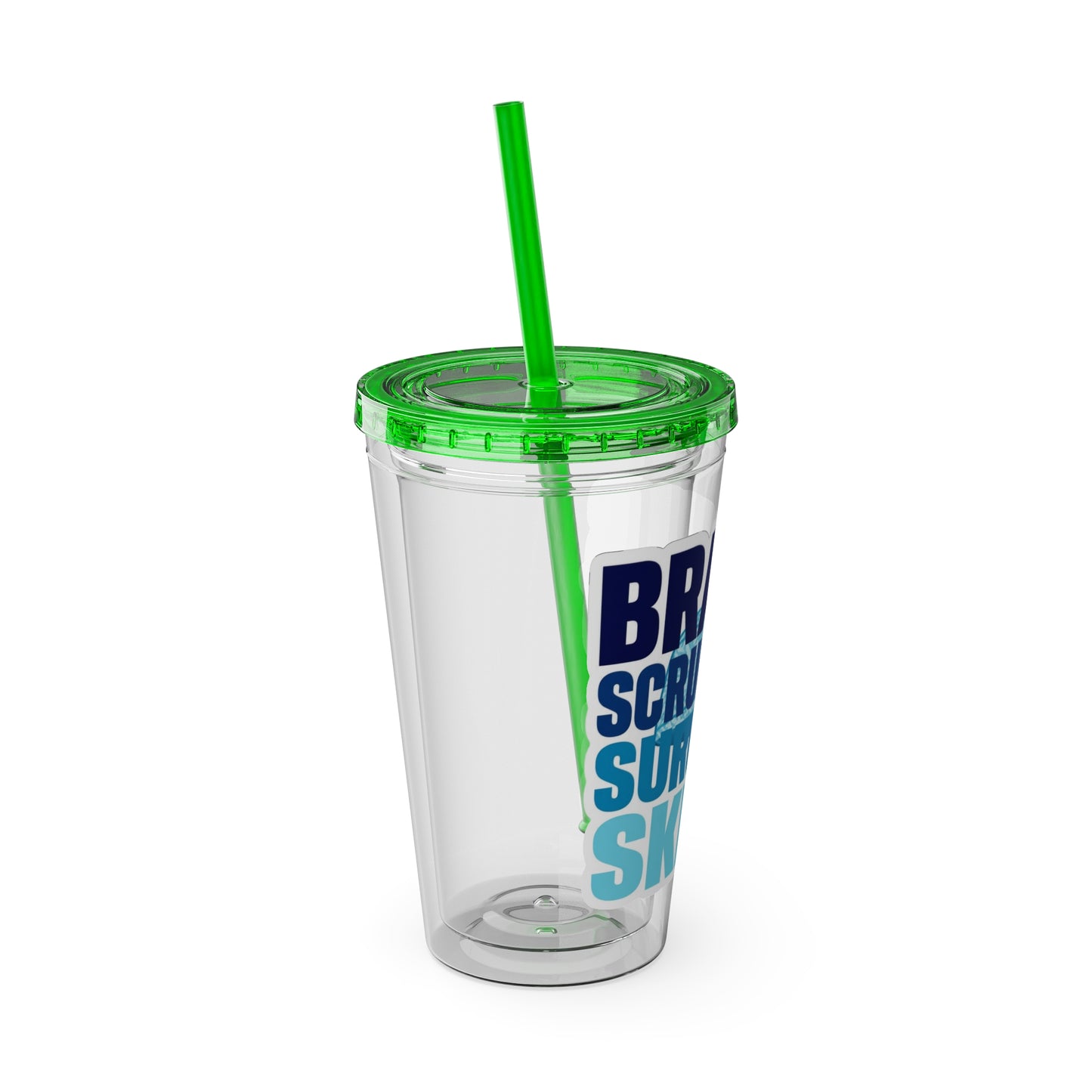 Brains, scrubs and surgical skills blue Clear Insulated Cup