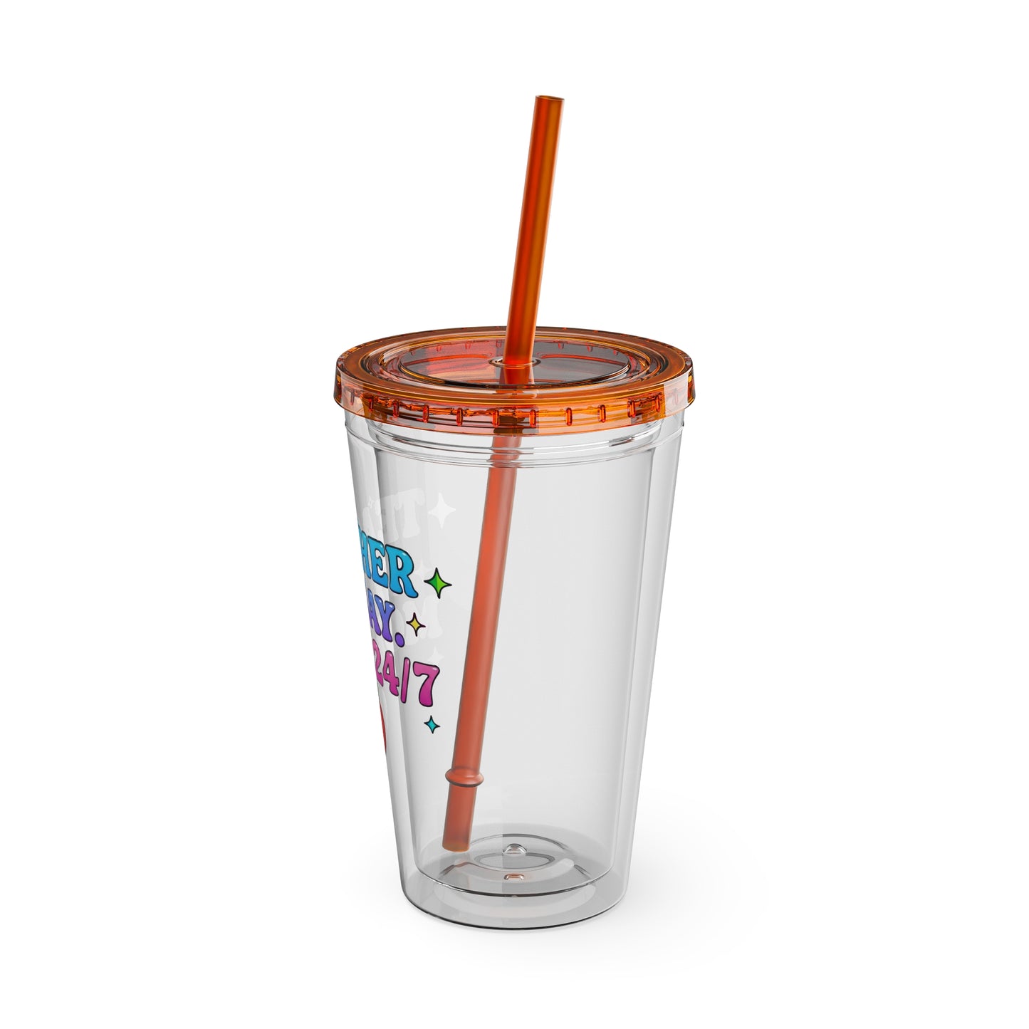 Teacher by day mom 24/7 Clear Insulated Cup
