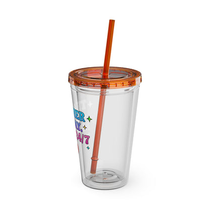 Teacher by day mom 24/7 Clear Insulated Cup