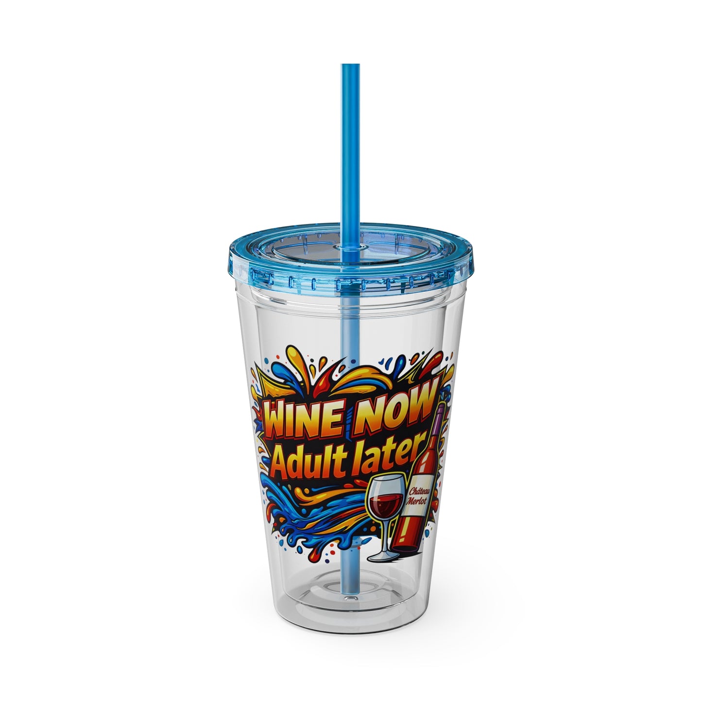 WINE NOW Adult later Clear Insulated Cup