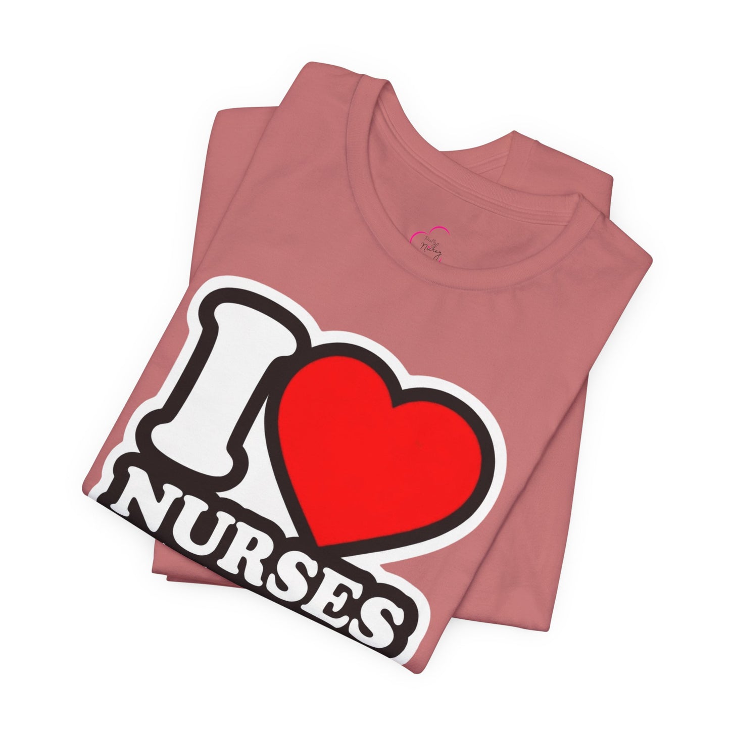 I love nurses faux sticker T-shirt