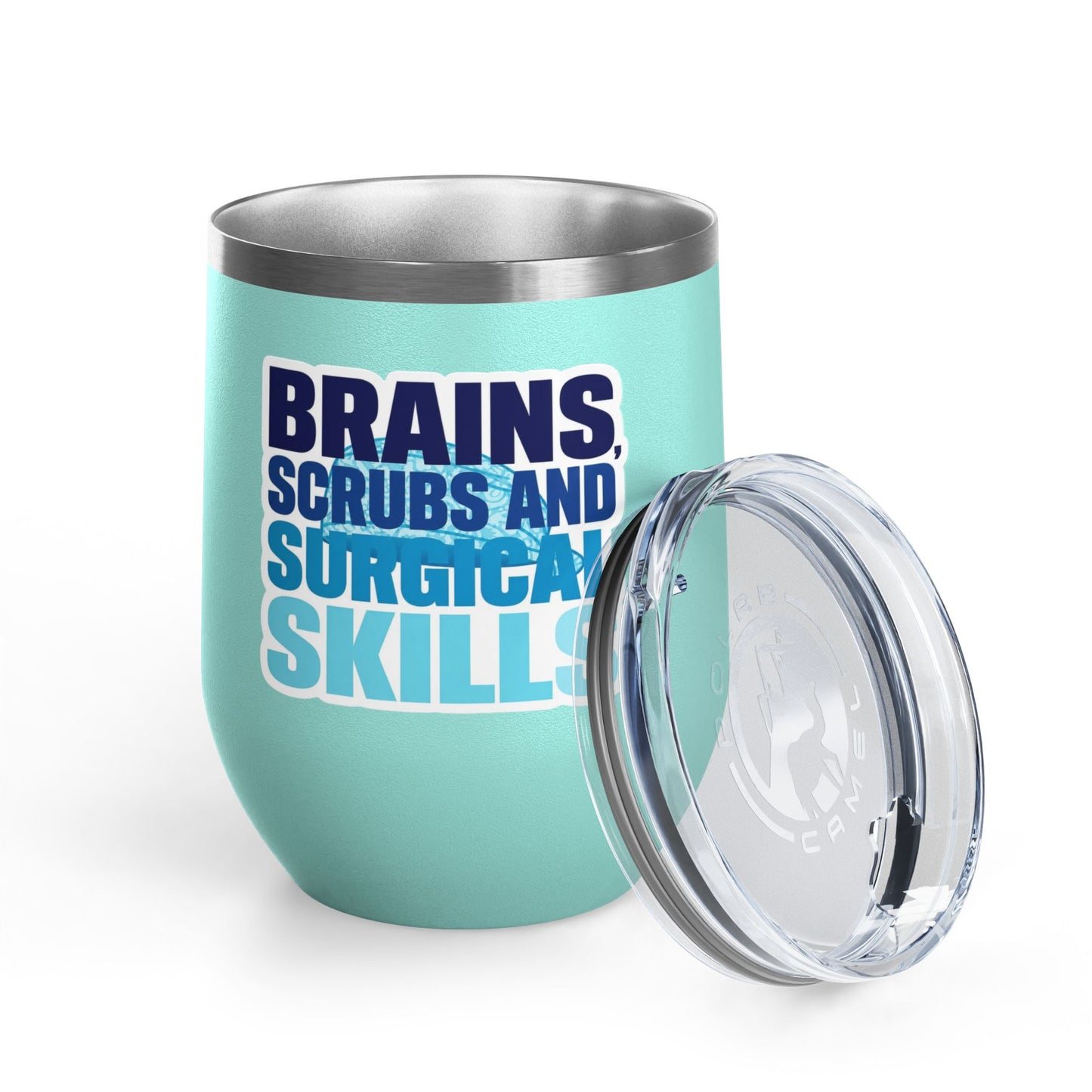 Brains, scrubs and surgical skills blue Tumbler
