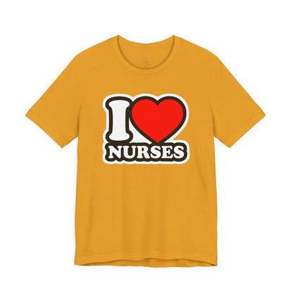I love nurses faux sticker T-shirt