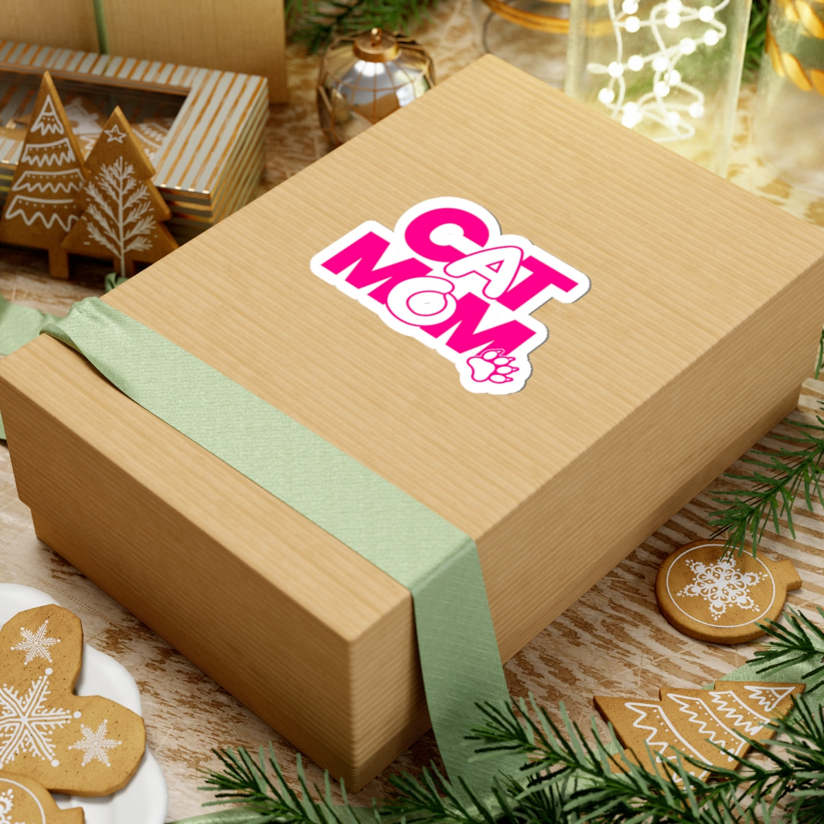Cat mom pink  Sticker