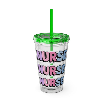 NURSE faux sticker Clear Insulated Cup