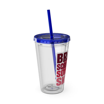 Brains, scrubs and surgical skills pink Clear Insulated Cup