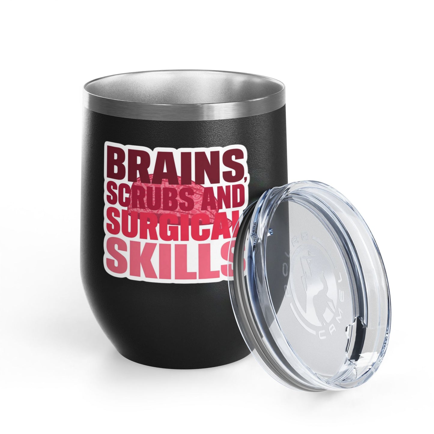 Brains, scrubs and surgical skills pink Tumbler