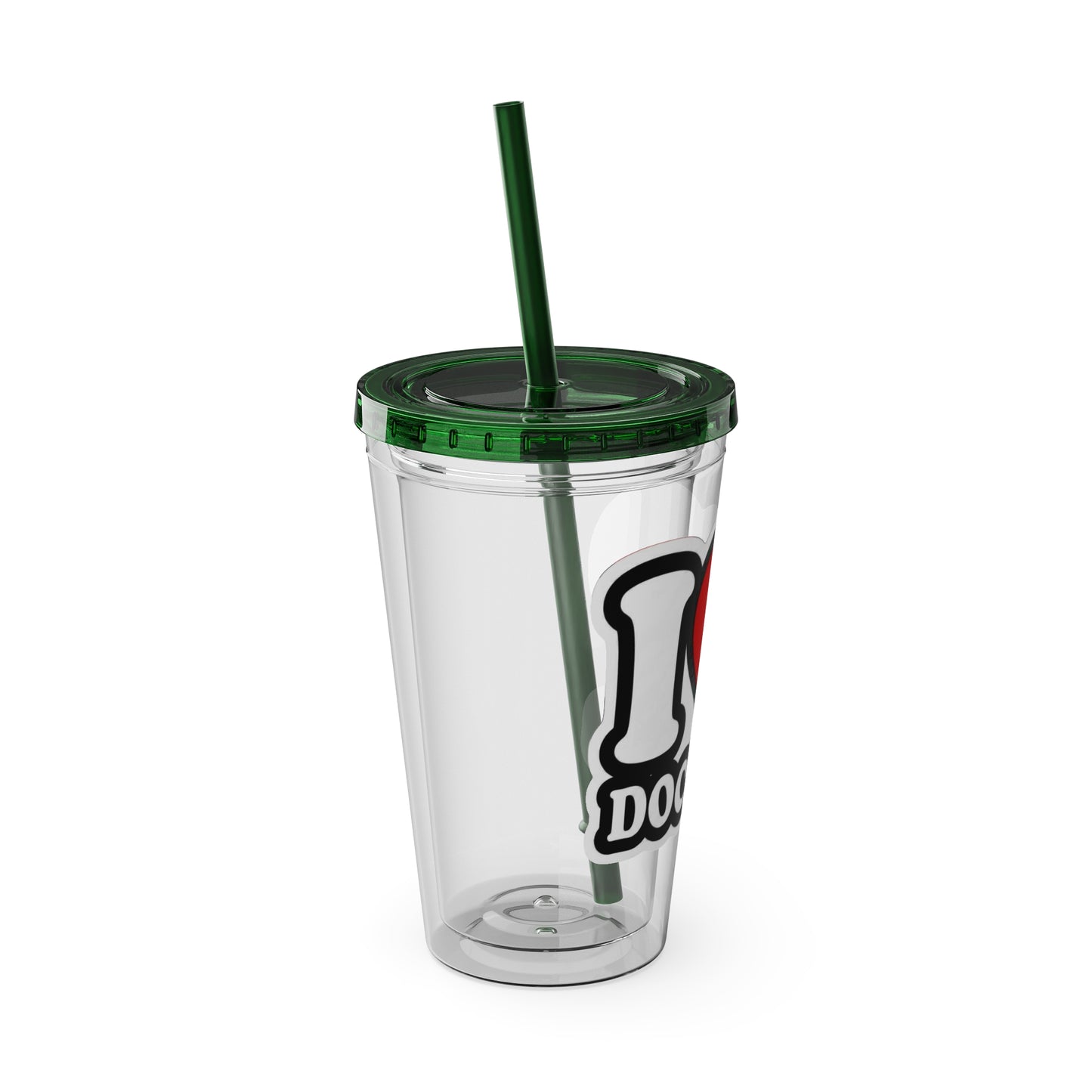 I love doctors faux sticker Clear Insulated Cup