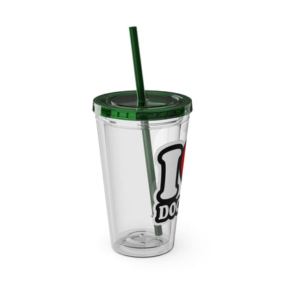I love doctors faux sticker Clear Insulated Cup