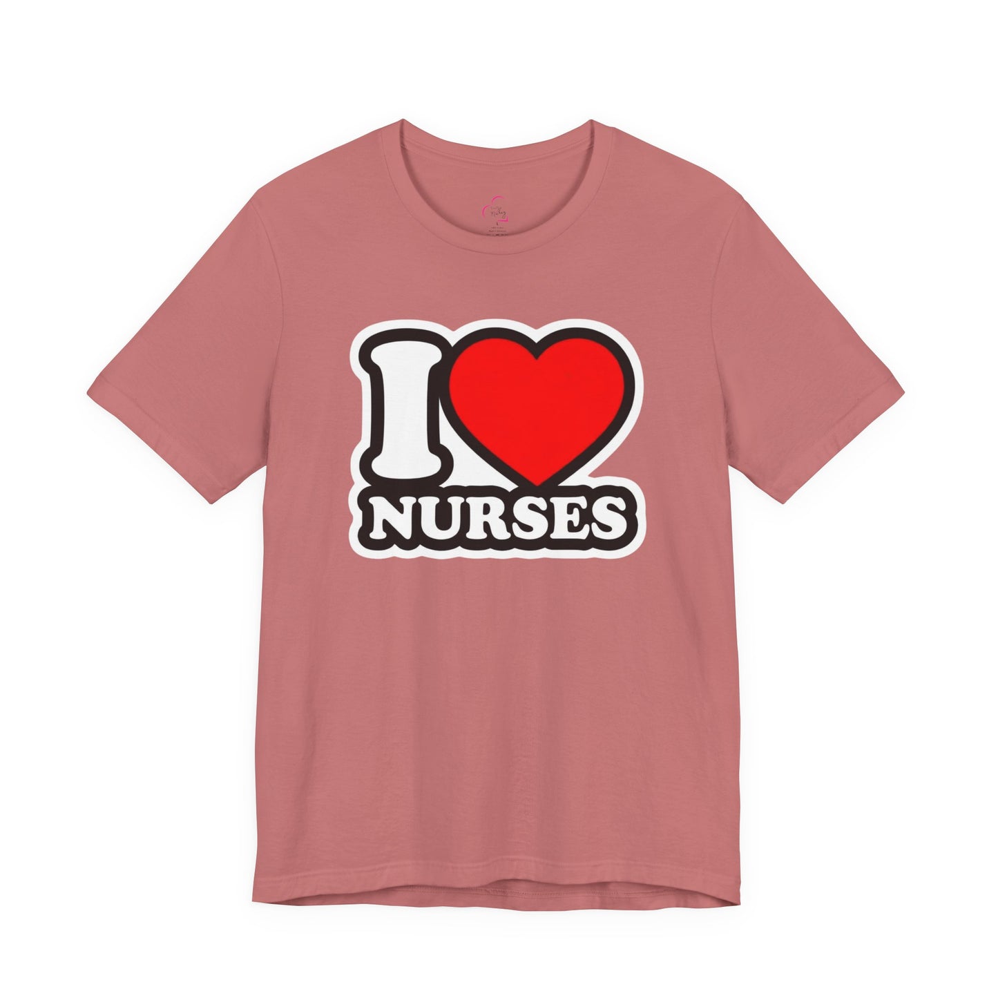 I love nurses faux sticker T-shirt