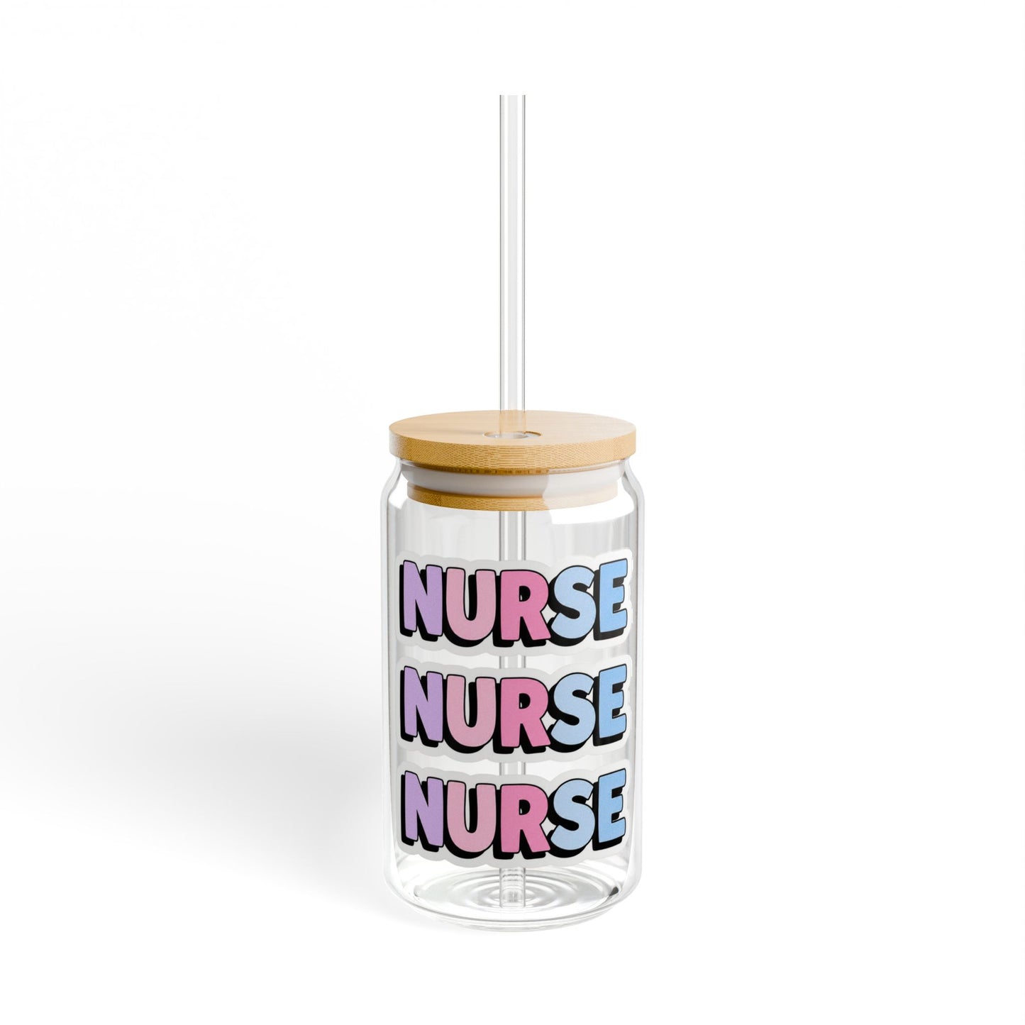 NURSE faux sticker Sipper Glass