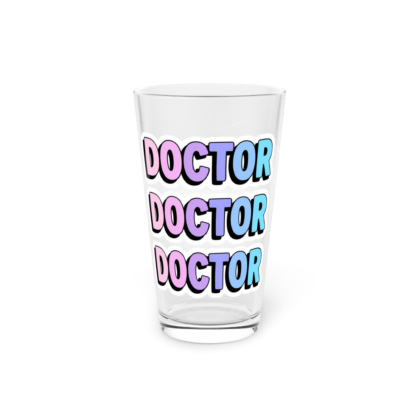 DOCTOR faux sticker Beer Glass