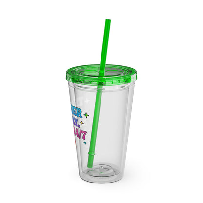 Teacher by day mom 24/7 Clear Insulated Cup